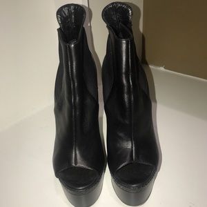 BLK Giuseppe Zanotti OpenToe Platform Ankle Boots